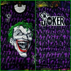 L - DC Comics Purple Joker Subliminal Dyed Playing Card Laughing Print